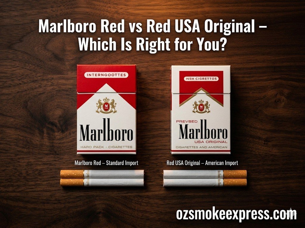 Marlboro Red vs Marlboro Red USA Original Australia – comparison genuine imports Oz Smoke Express
