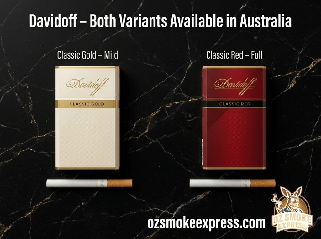 Davidoff Classic Gold vs Classic Red – both genuine imported variants available in Australia